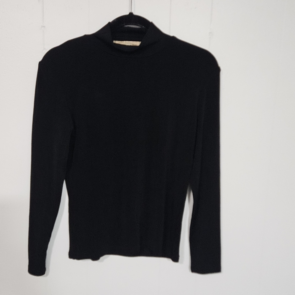 Double D Ranch Black Jersey Mock Neck Turtleneck Longsleeve